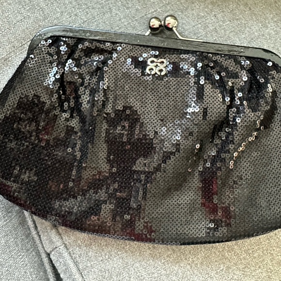 Black Sequin Coach Clutch